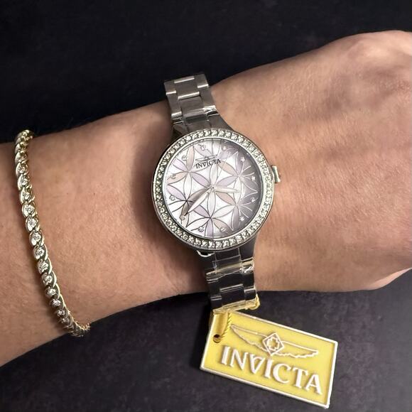 Invicta Wildflower Women\'s Watch w/ Mother of Pearl Dial-34mm, Steel (28823)-NEW main image 2